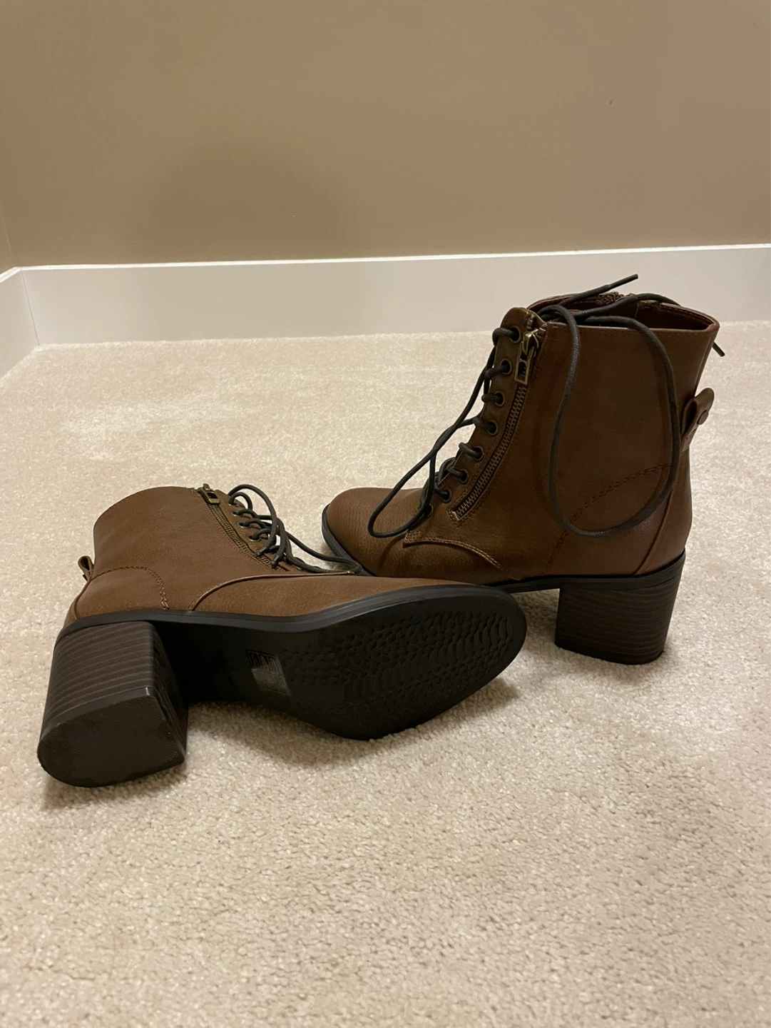 Call It Spring Brown Vegan Lace-Up Combat Boots - photo 3