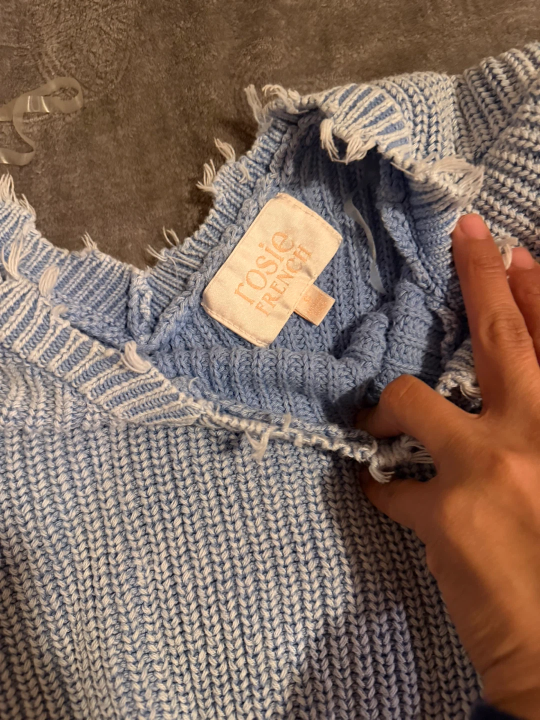 Rosie French Distressed Knit Sweater