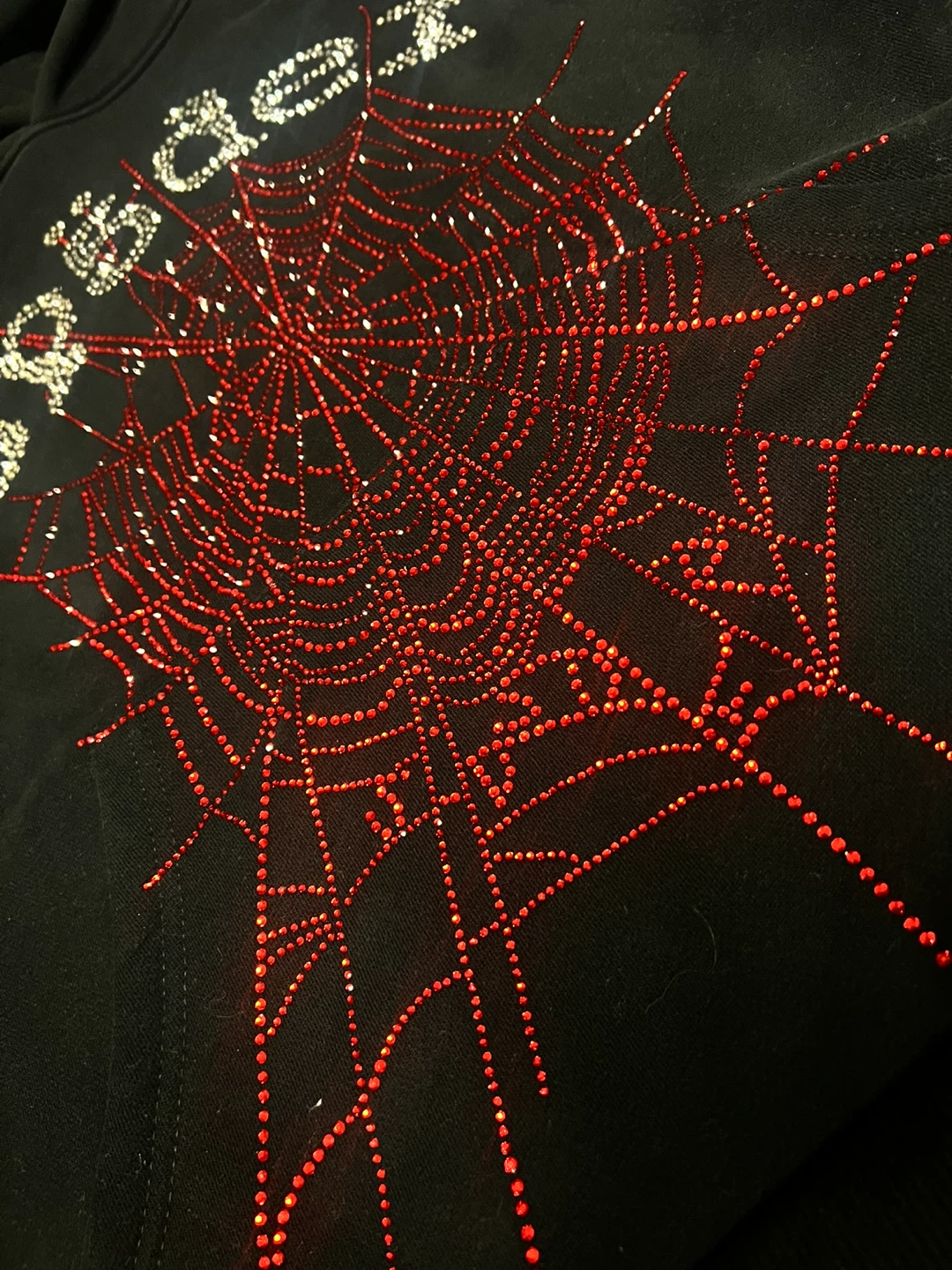 Spider Worldwide Hoodie Rhinestone Spiderweb Black - photo 3