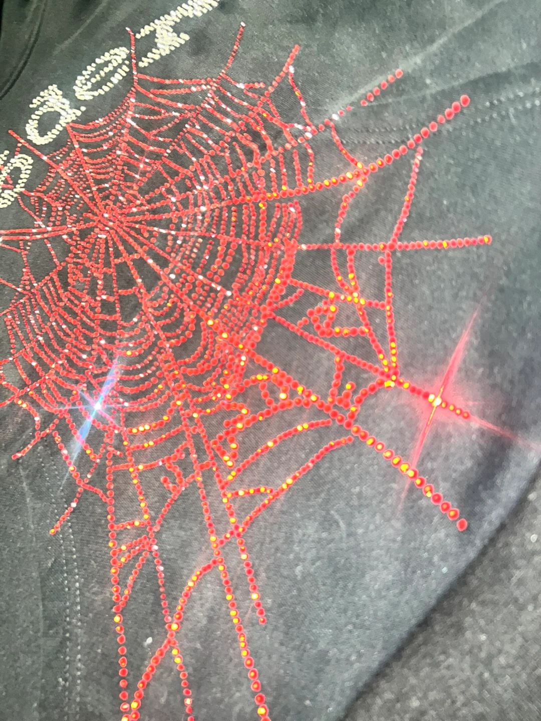 Spider Worldwide Hoodie Rhinestone Spiderweb Black - photo 2