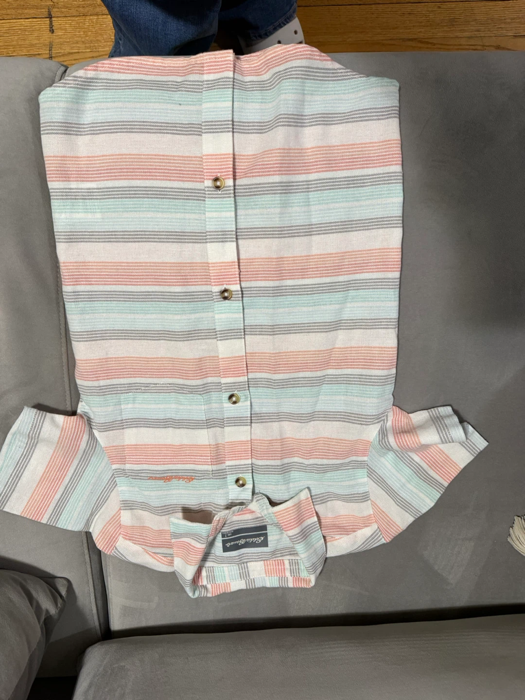Eddie Bauer Striped Button-Up Shirt - Size L
