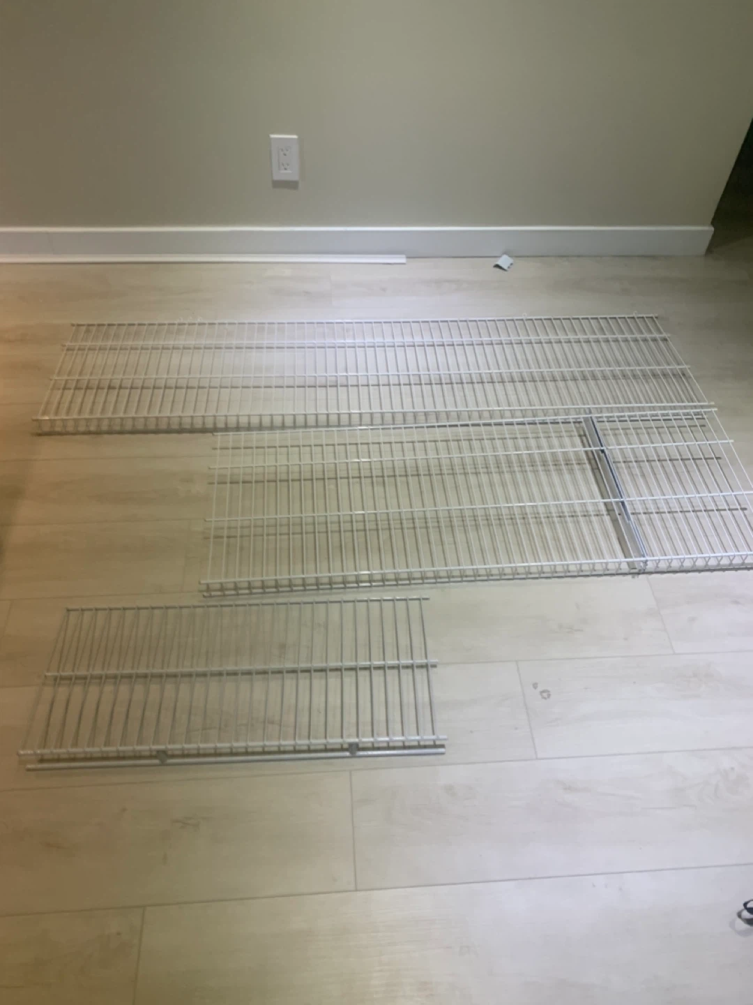 White Wire Shelving Units 5 feet, 4 feet, 2 feet
