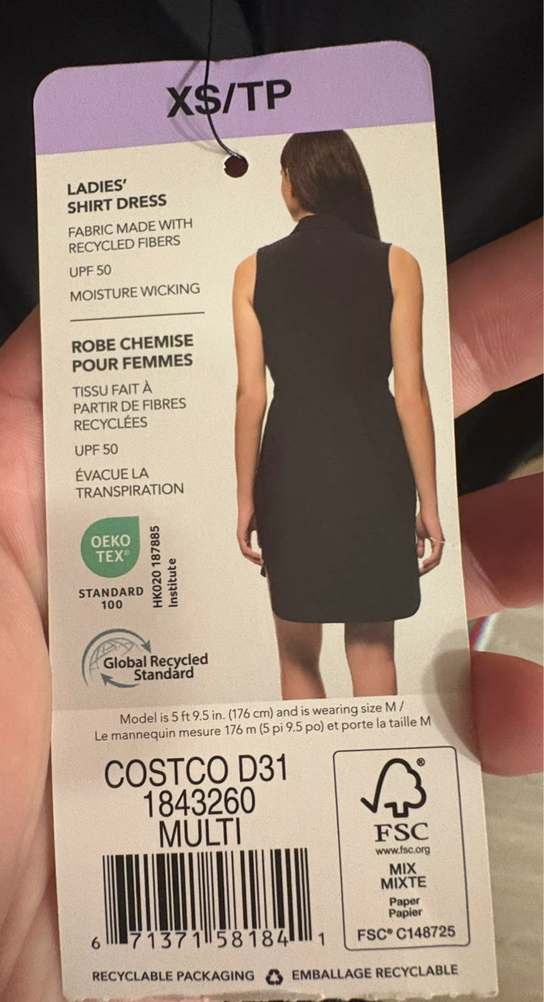 LOLE Women's Black Sleeveless Shirt Dress XS/TP - photo 3