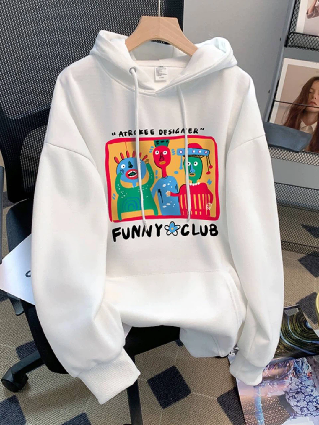 White Funny Club Hoodie