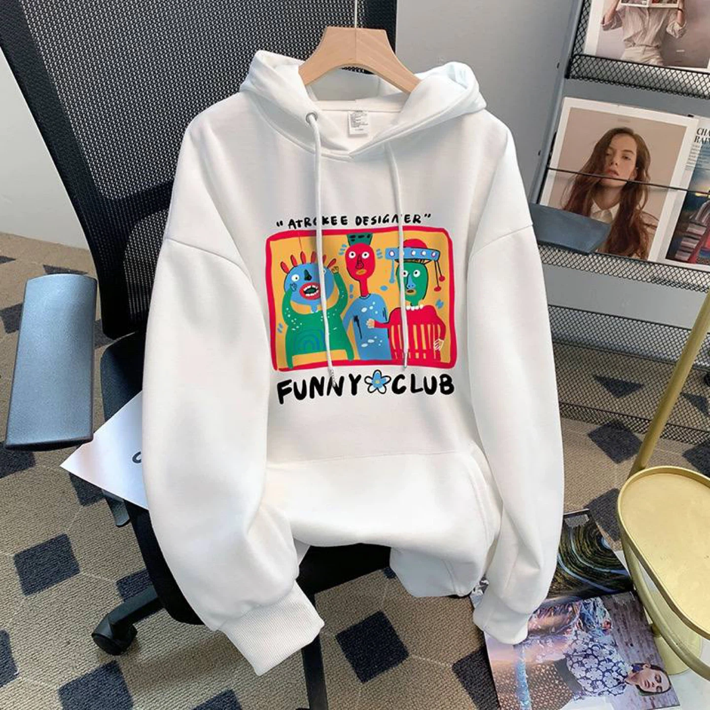 White Funny Club Hoodie - photo 2