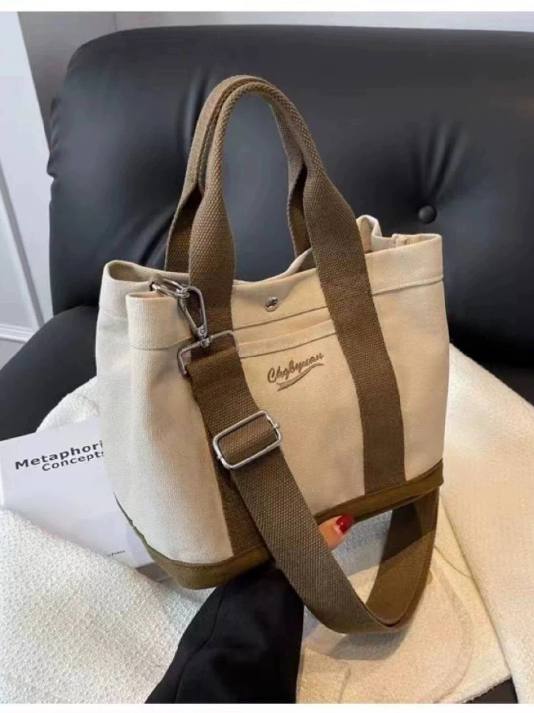 Canvas Tote Bag with Adjustable Strap - photo 2