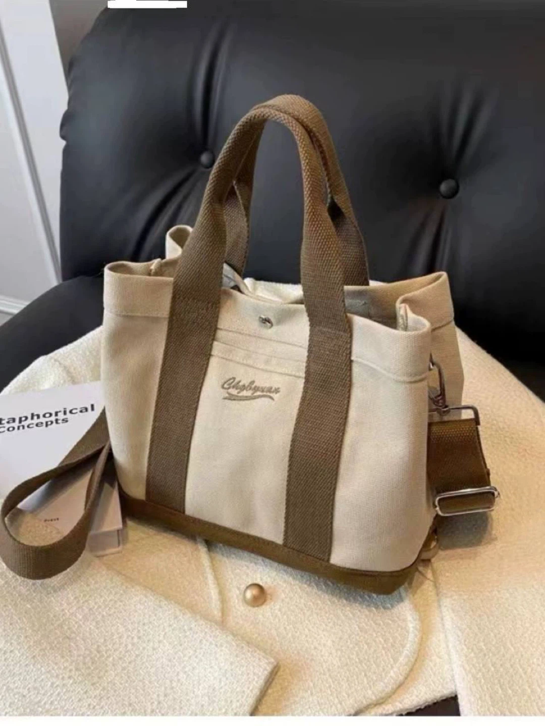 Canvas Tote Bag with Adjustable Strap - photo 3