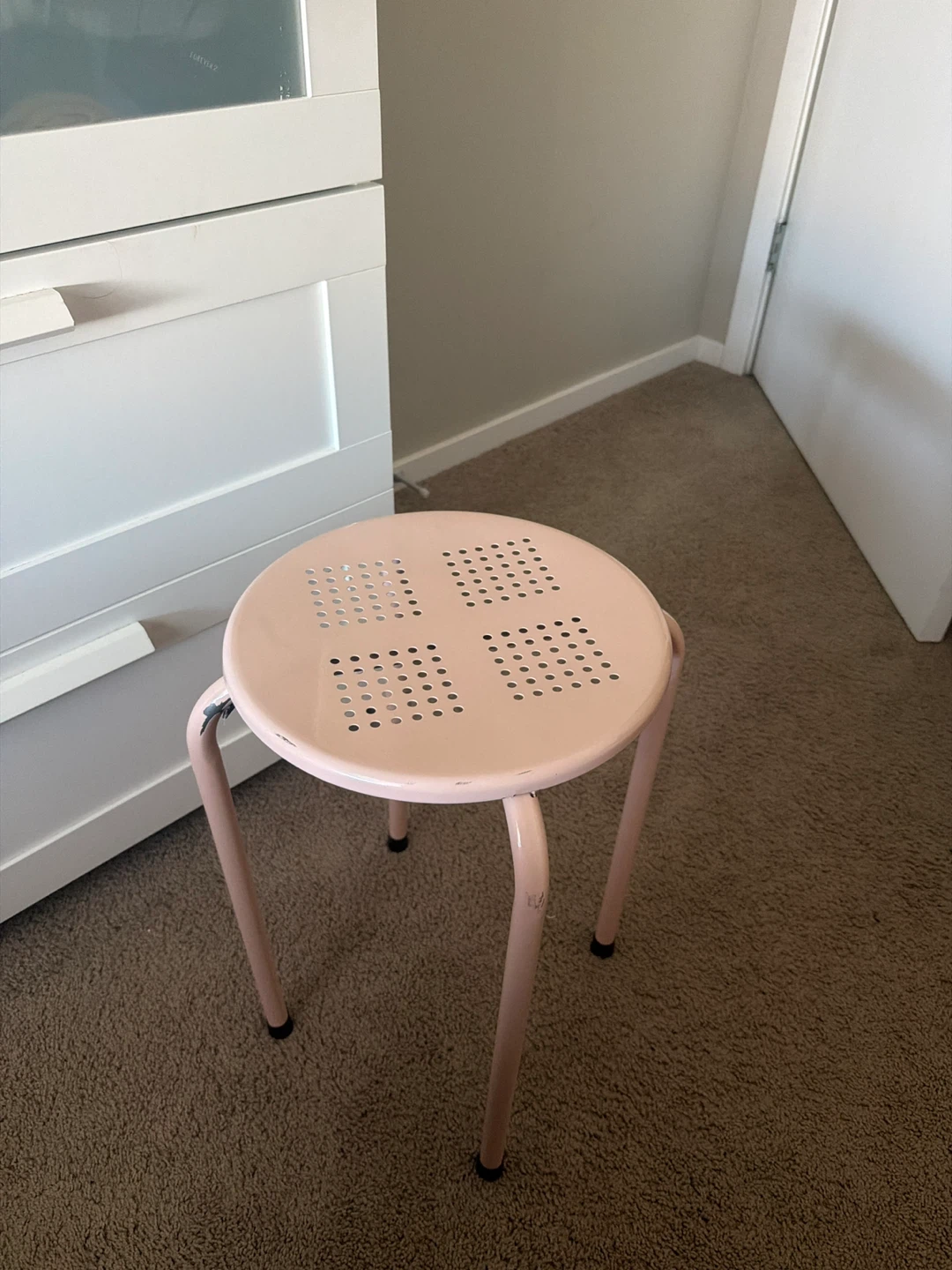 Pink Metal Stool