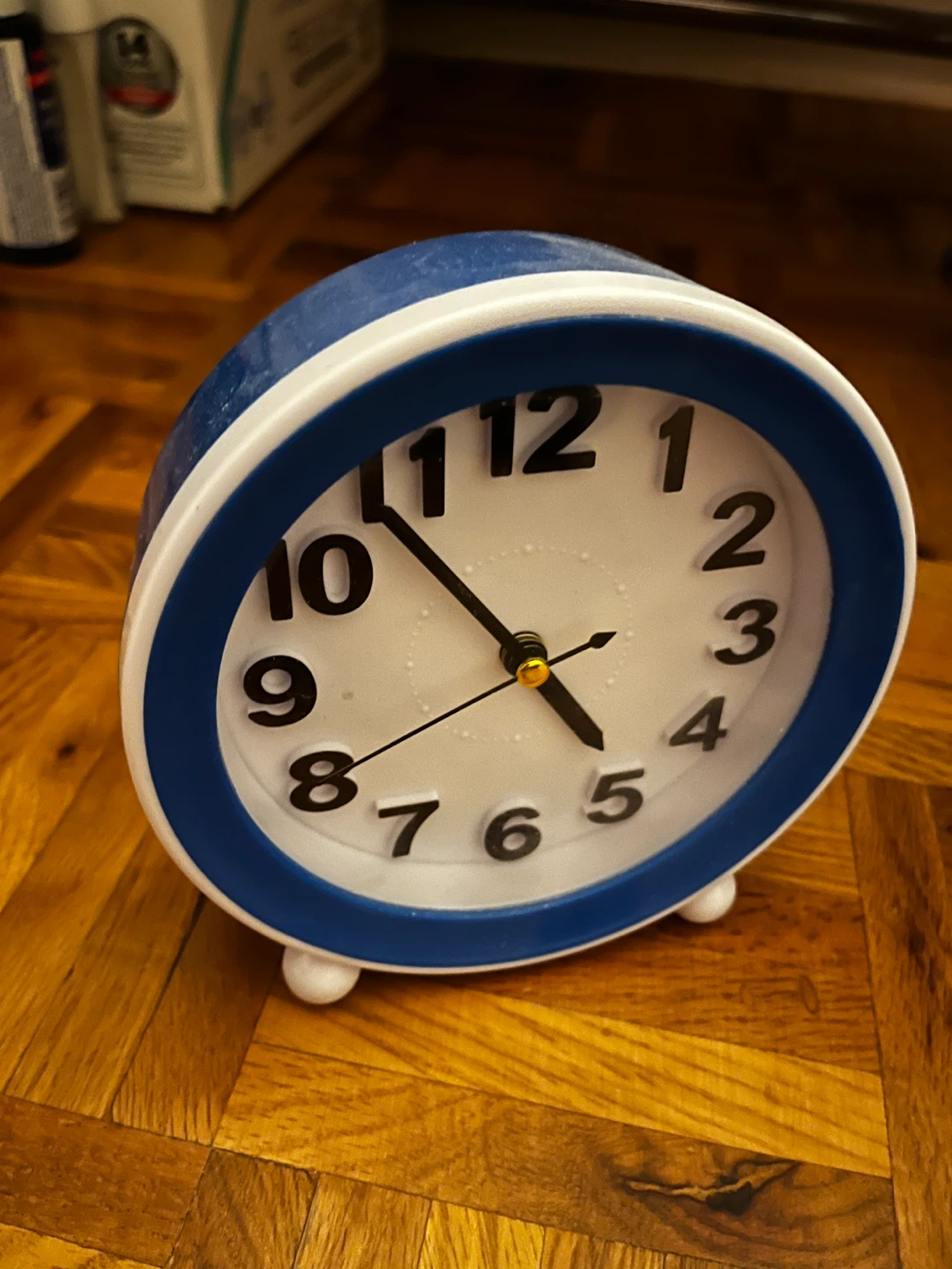 Blue and White Analog Alarm Clock - photo 2