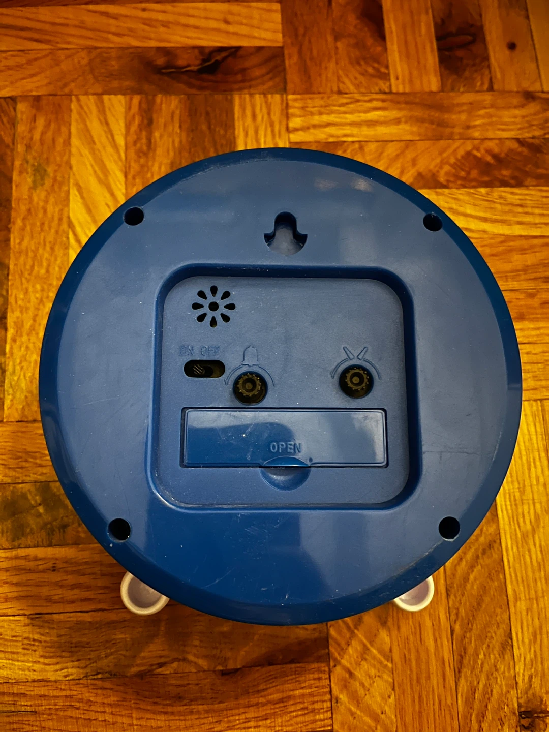Blue and White Analog Alarm Clock - photo 3