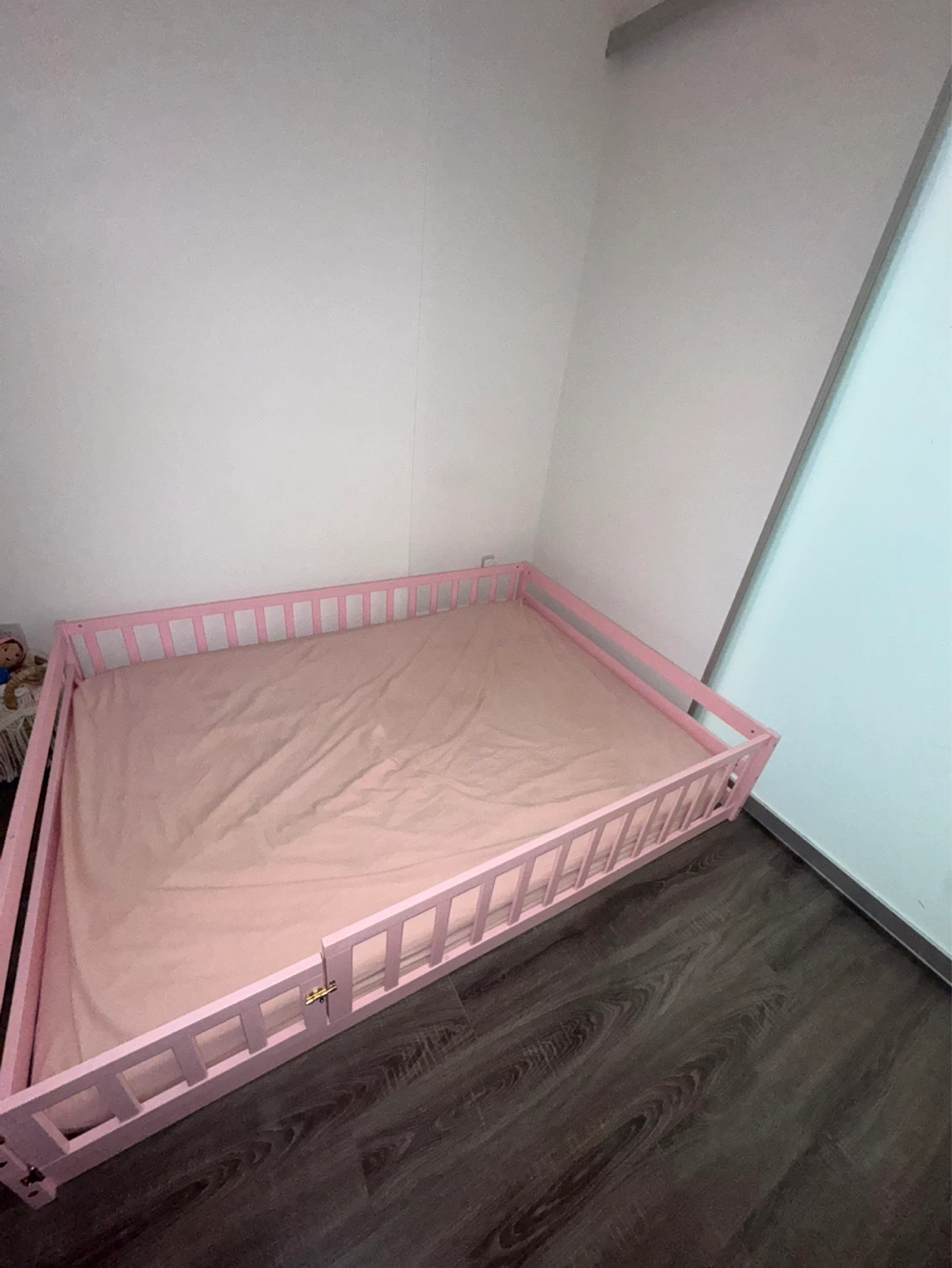 Pink Montessori Toddler Bed with Mattress and Gate - photo 3