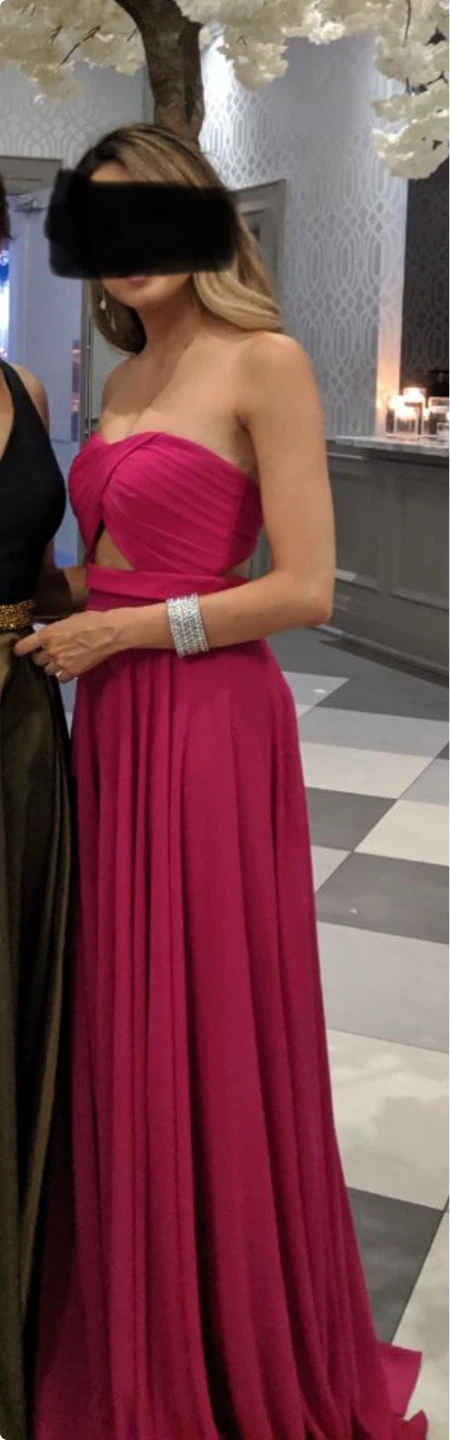 Strapless Magenta Gown