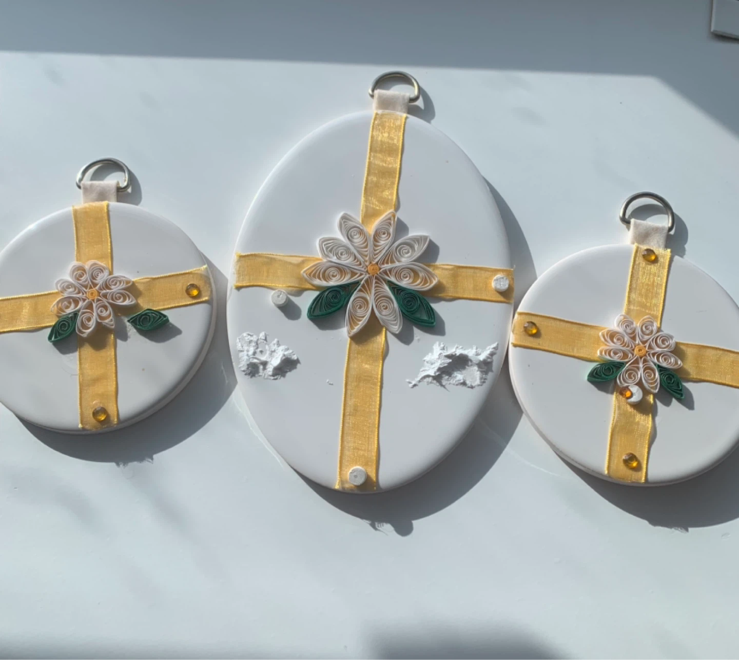 Set of 3 Quilled Flower Wall Decorations
