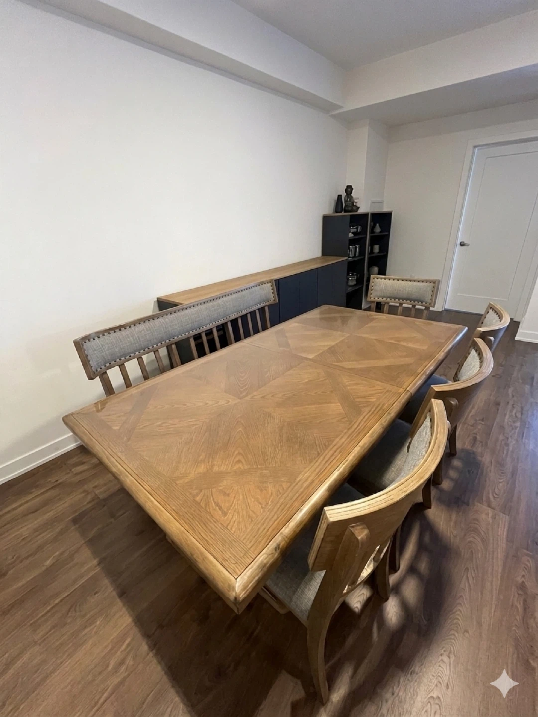 Ashley Dining Set (Table + 4 Chairs + Bench)