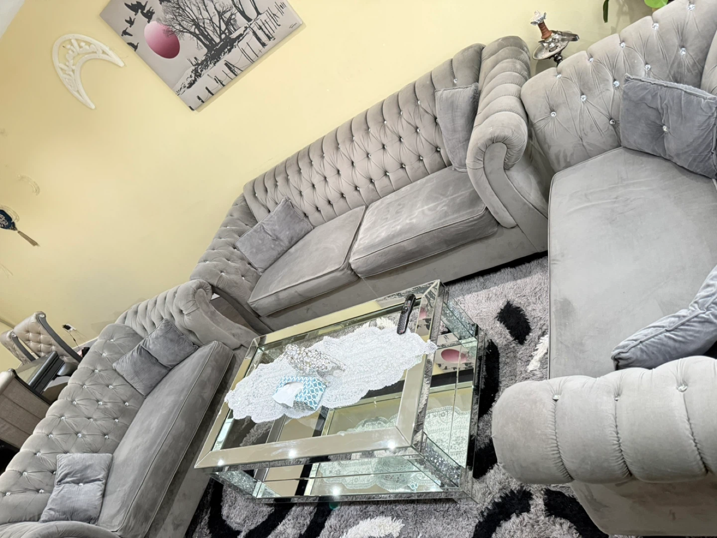 Grey Tufted Chesterfield Sofa 3set and 2 lovely set - photo 4