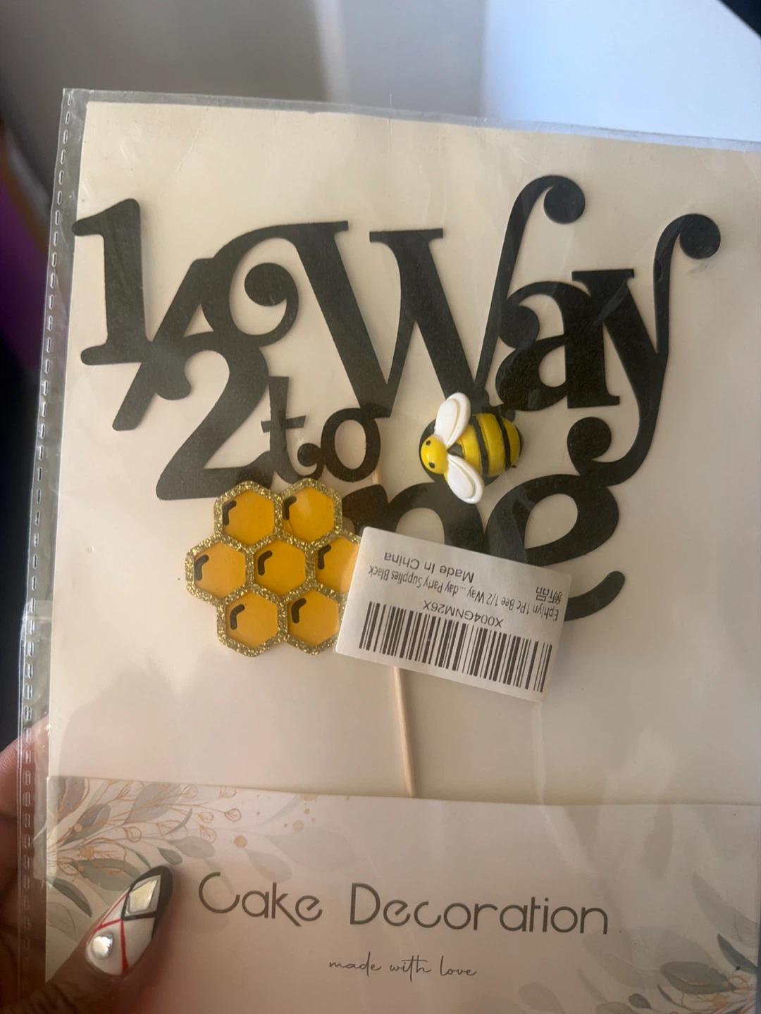 1/2 Way to One Bee Cake Topper