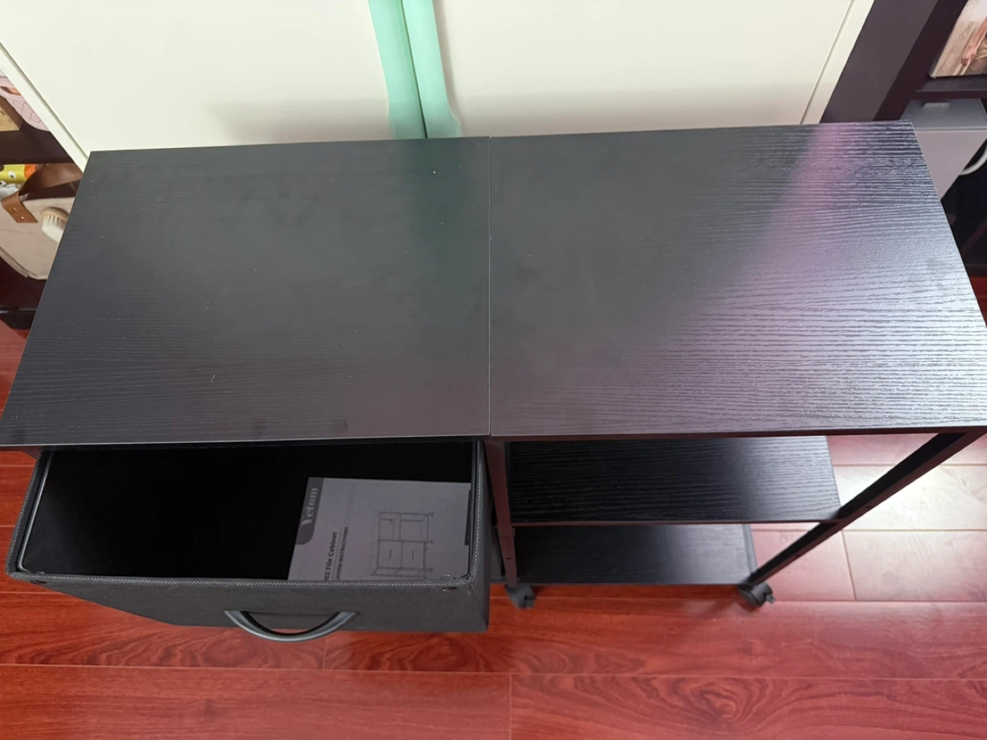 Rolling File Cabinet with 2 Drawers and Shelves - photo 3