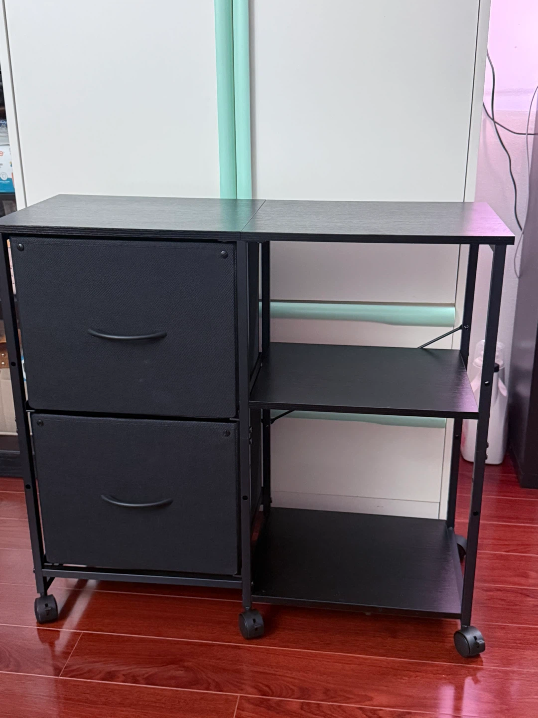 Rolling File Cabinet with 2 Drawers and Shelves