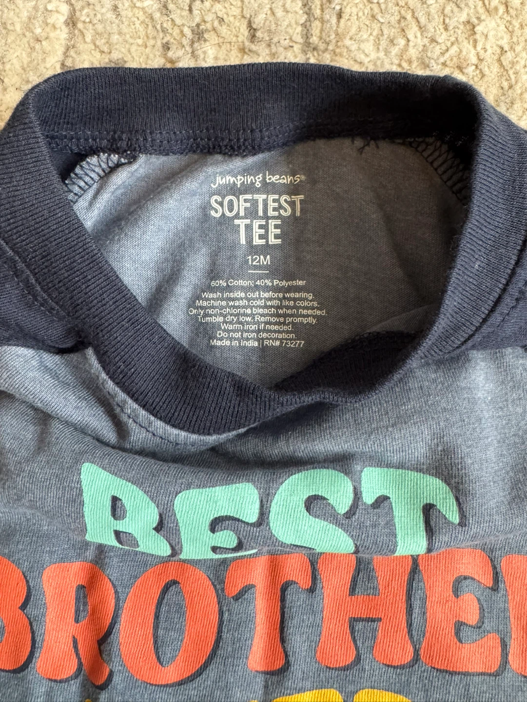 Jumping Beans "Best Brother Ever" TShirt - Size 12M - photo 2