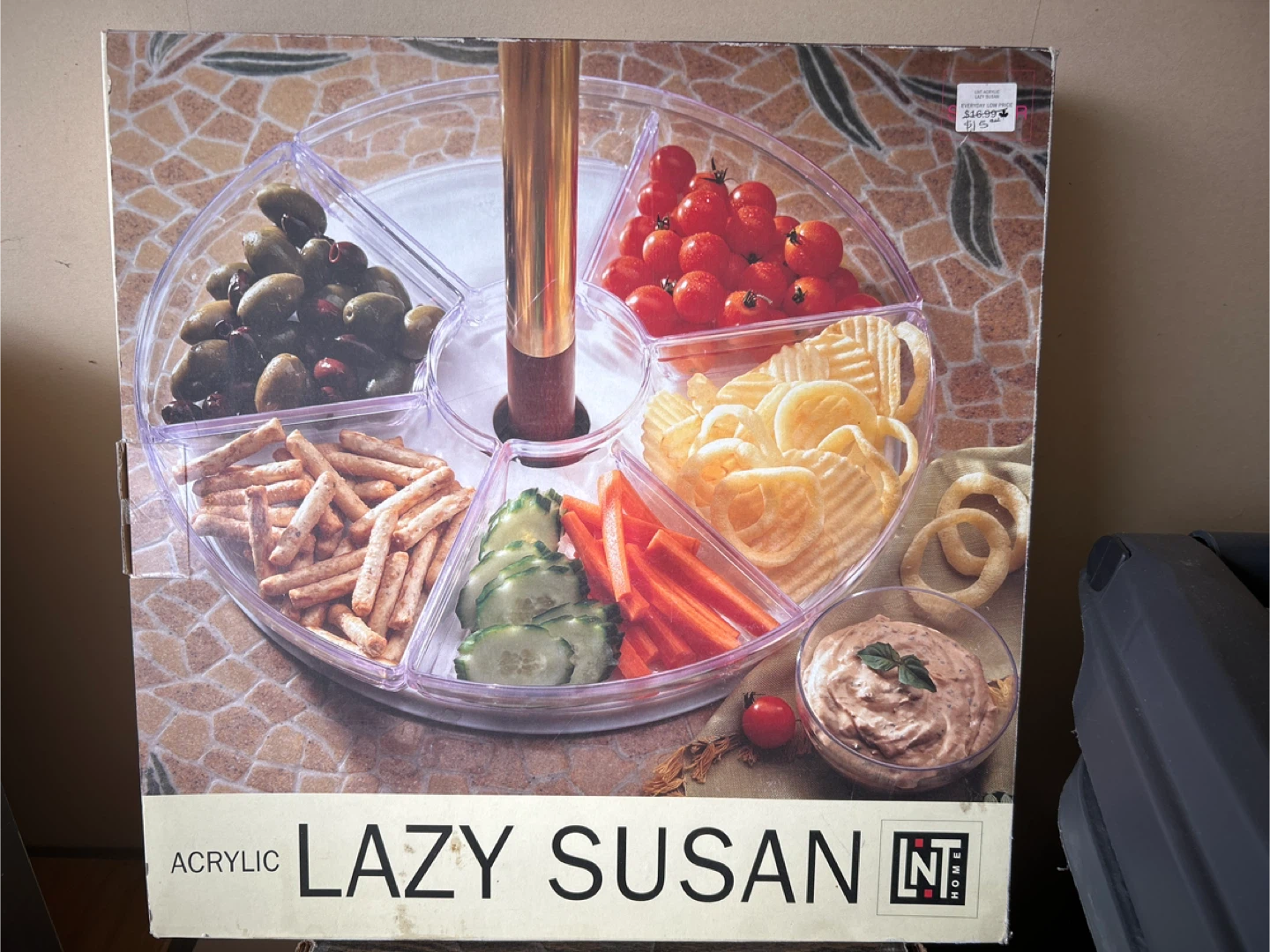 Acrylic Lazy Susan Serving Tray with Compartments