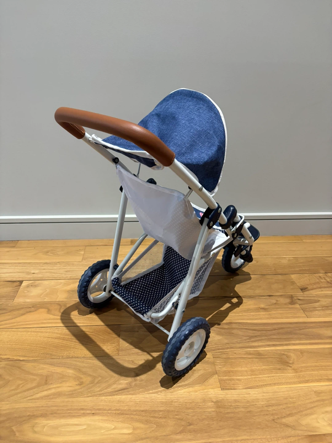 Götz Doll Stroller – Blue Polka Dot & Denim Design - photo 3