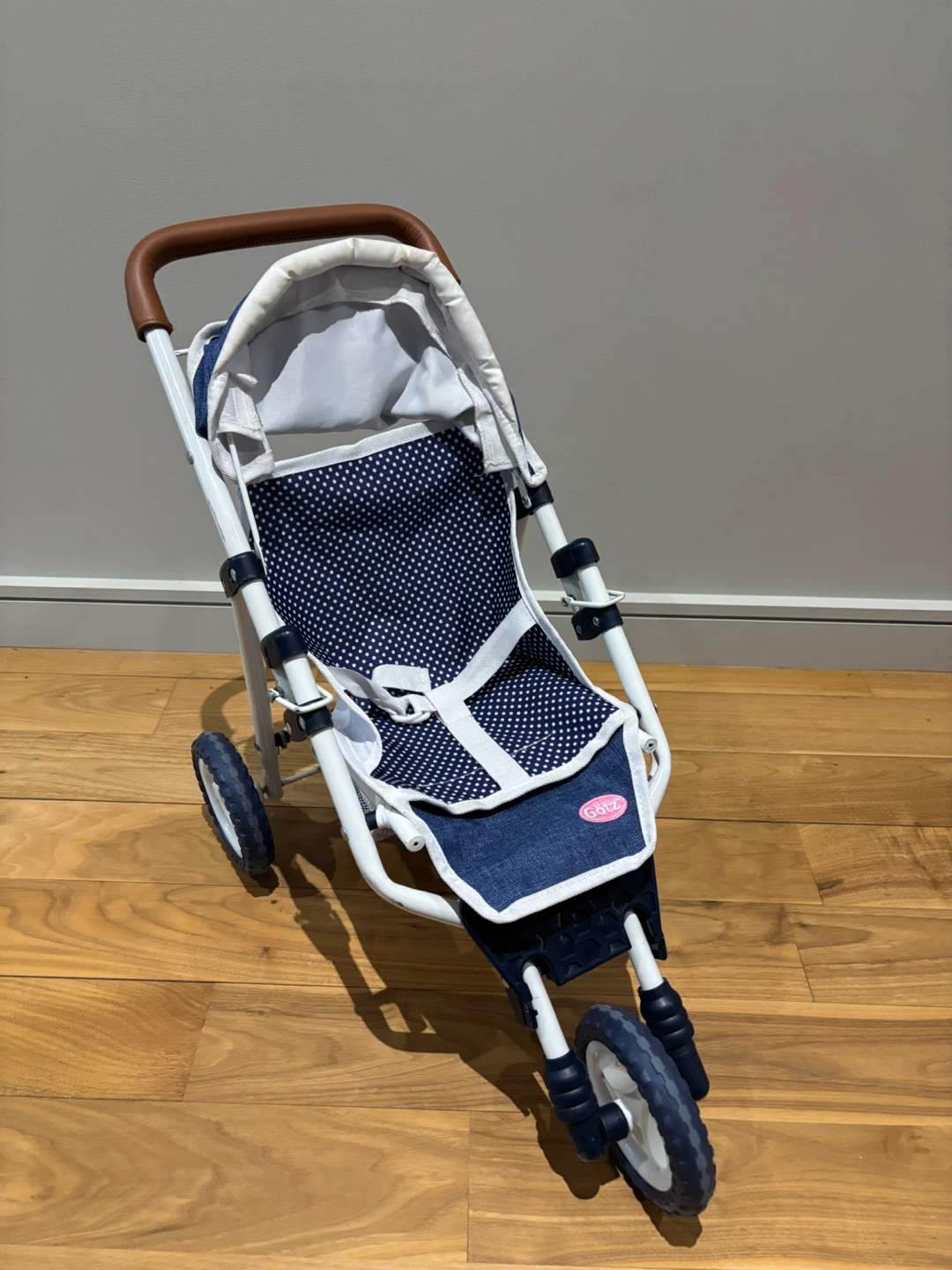 Götz Doll Stroller – Blue Polka Dot & Denim Design - photo 4