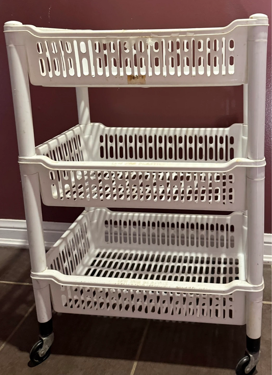 White 3-Tier Rolling Storage Cart