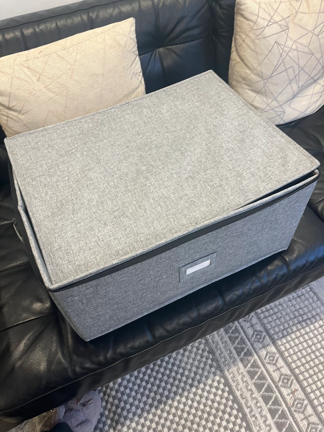 Collapsible Fabric Storage Box with Dividers