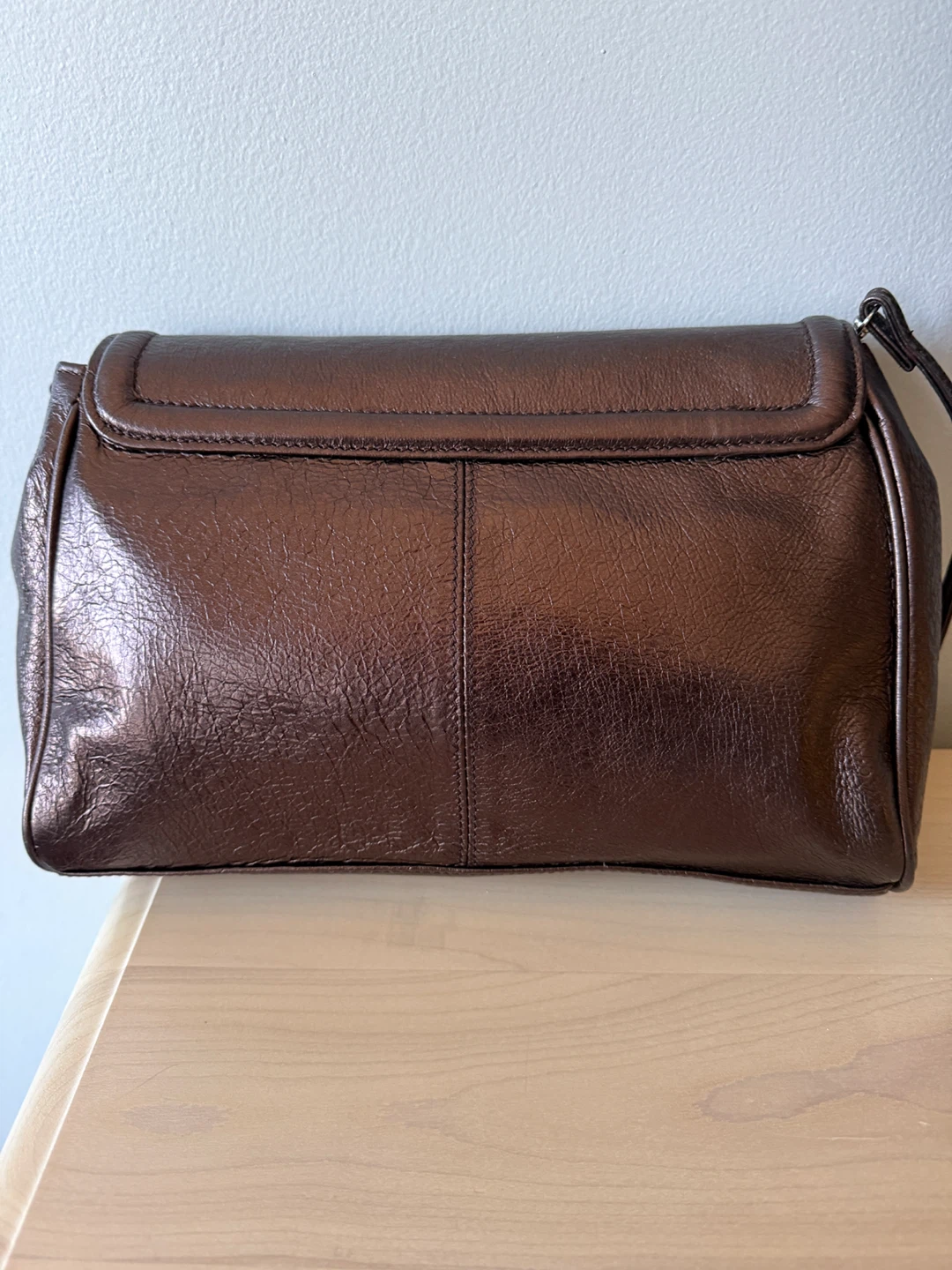 Danier Metallic Brown Leather Shoulder Bag - photo 2
