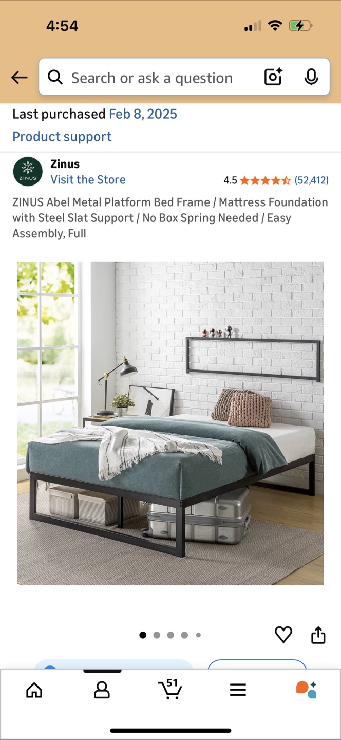 Zinus Abel Metal Platform Bed Frame - Full Size