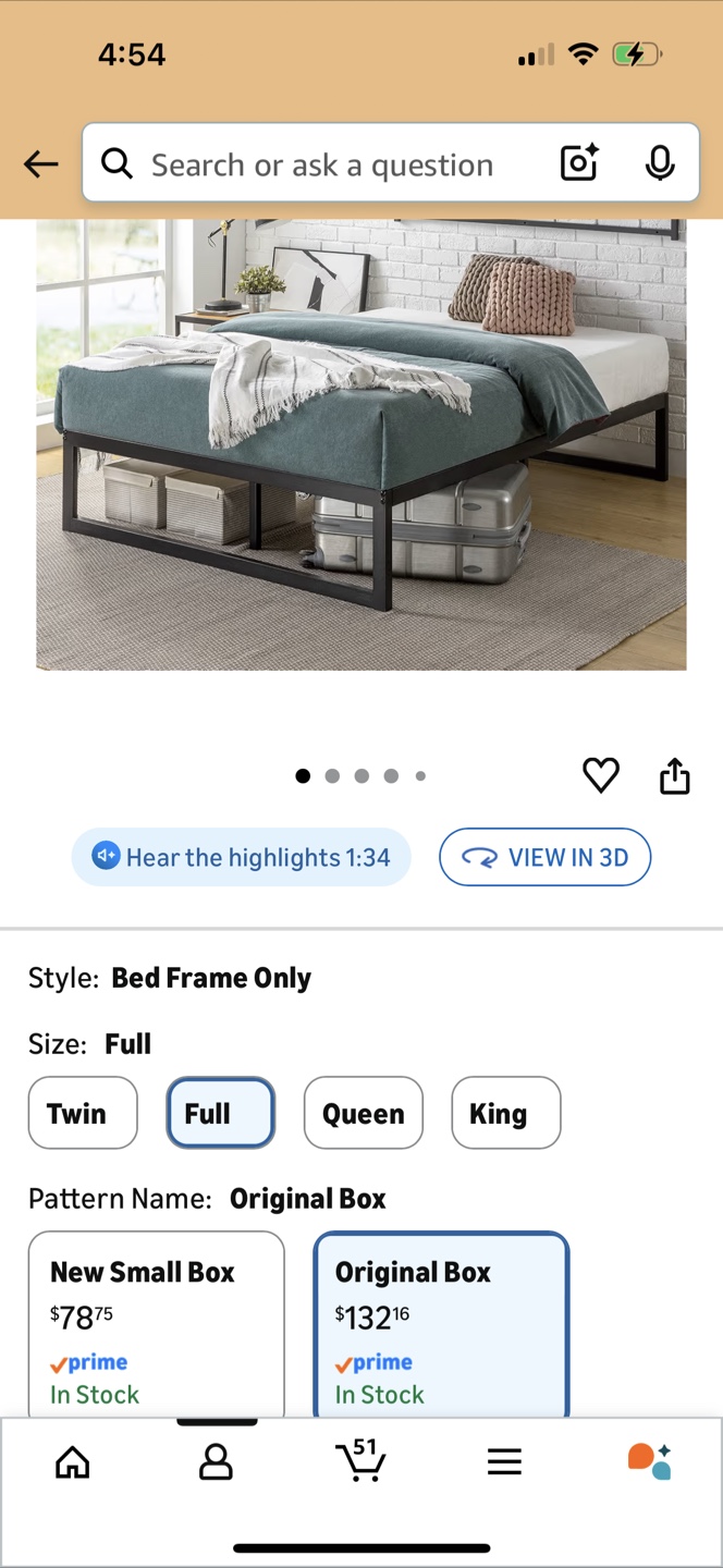 Zinus Abel Metal Platform Bed Frame - Full Size - photo 2