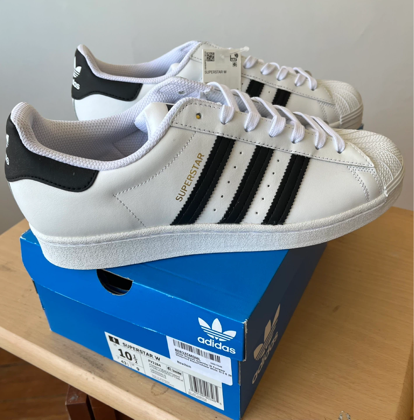 Adidas Superstar W Women's Sneakers White Black Size 10.5