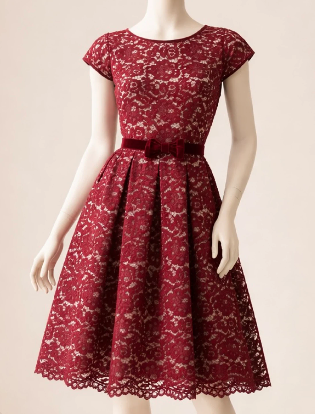 CHILD SIZE 5- ‘Jona Michelle’ Red Lace Dress