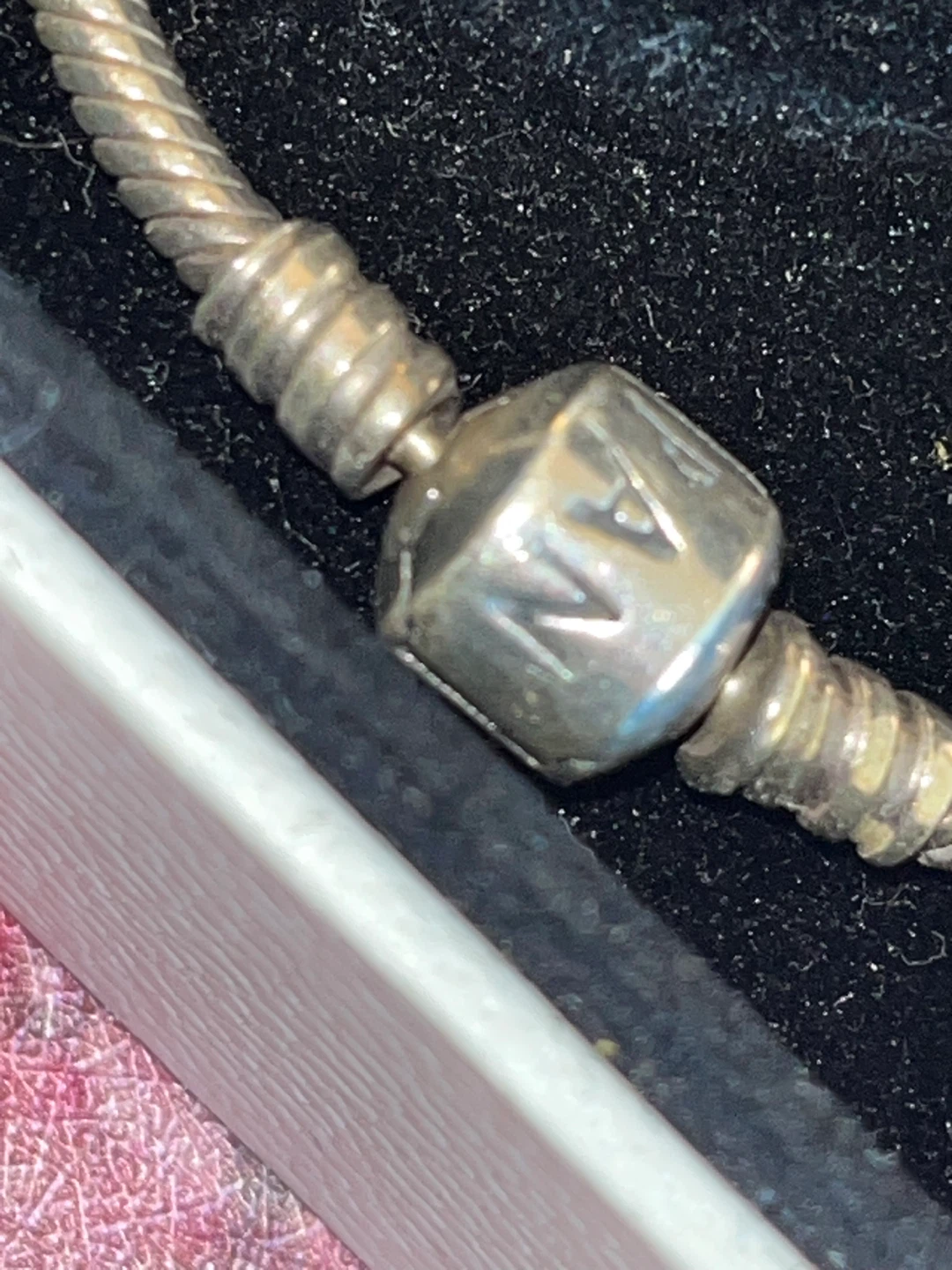 Pandora Sterling Silver Snake Chain Charm Bracelet 7" - photo 2