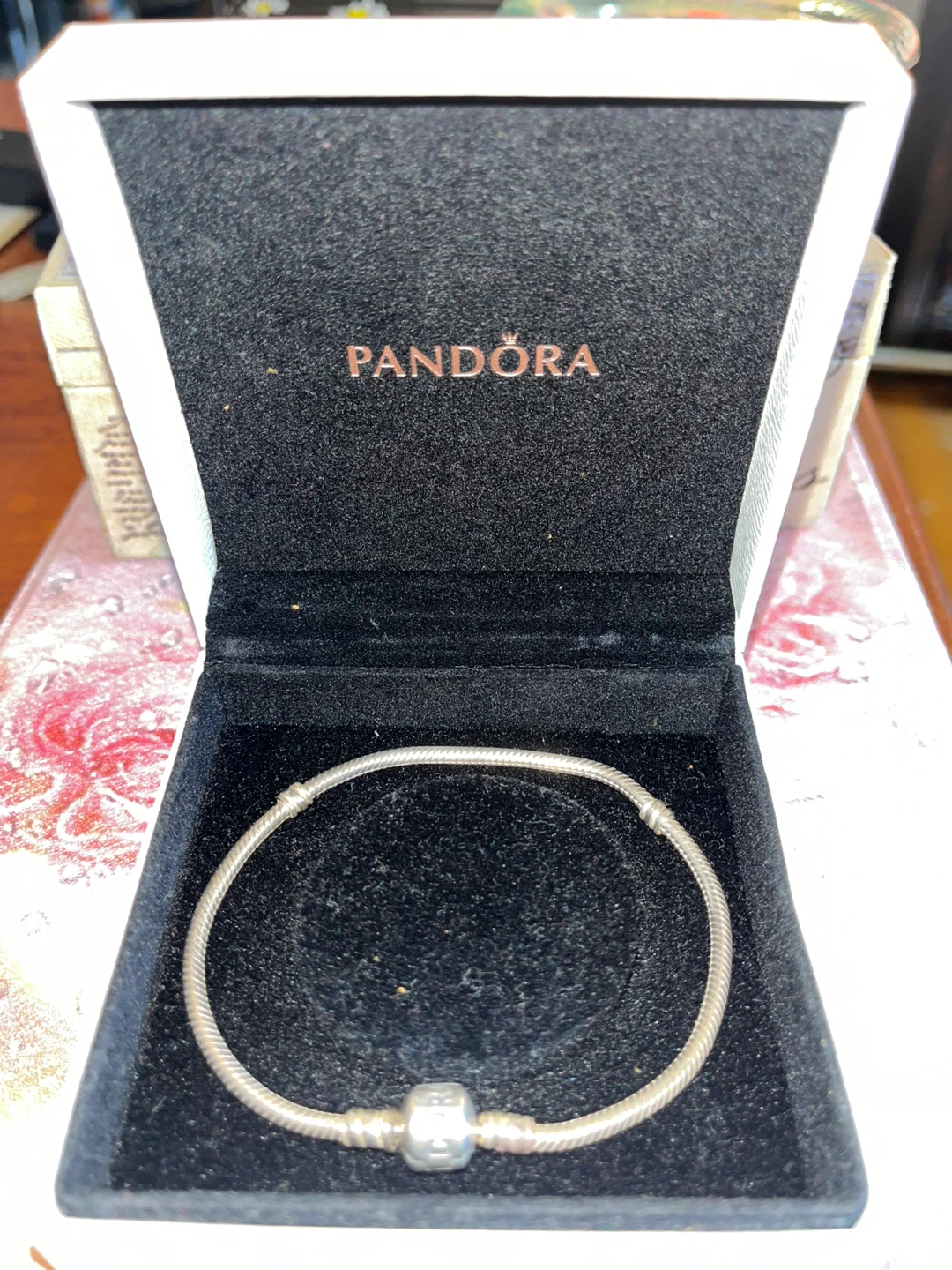 Pandora Sterling Silver Snake Charm Bracelet 8”