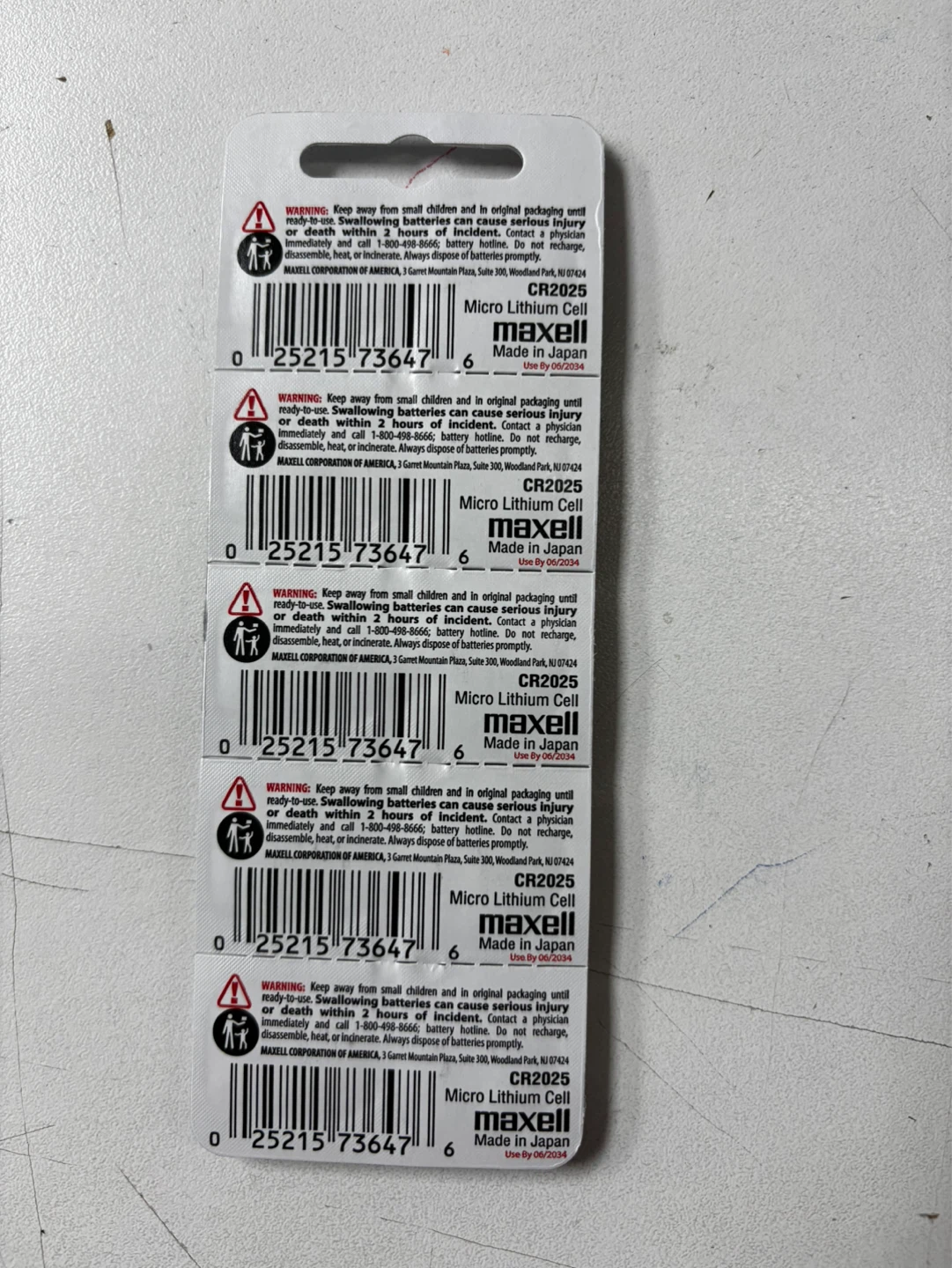 Maxell CR2025 Lithium Coin Cell Batteries (5-Pack) - photo 2