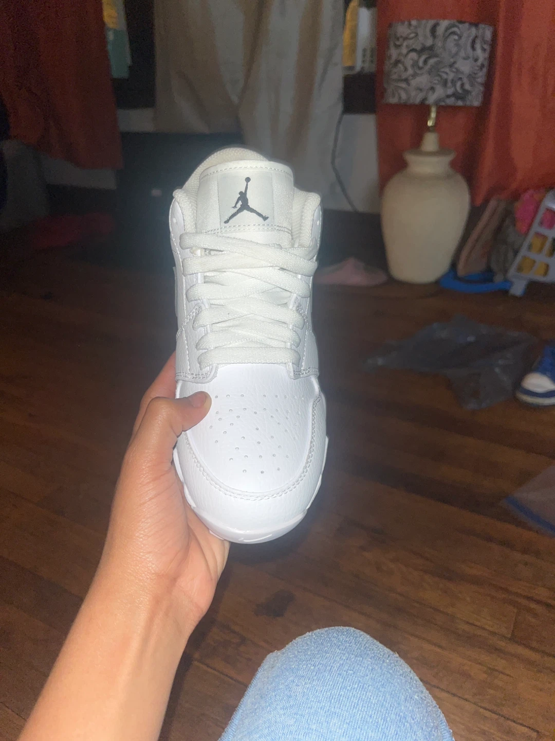 Nike Air Jordan 1 Mid Football Cleats White/Black - photo 3
