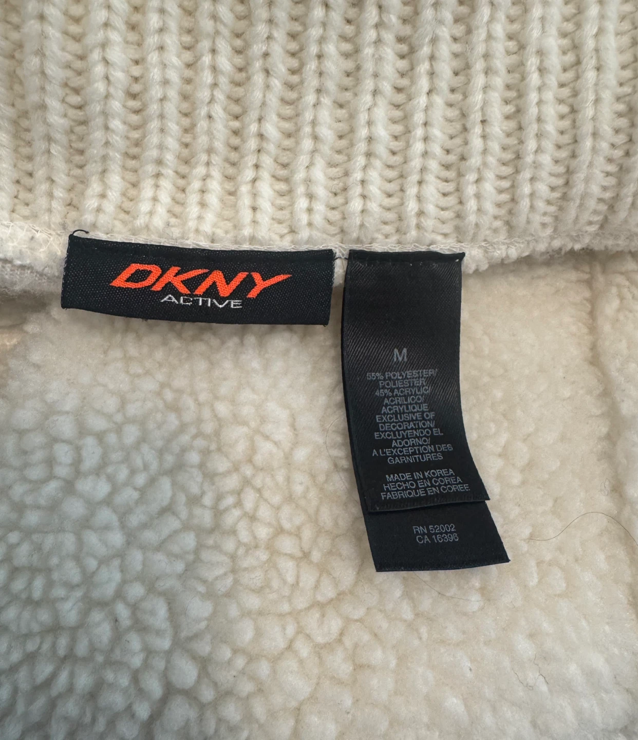 DKNY Active Cream Fleece Full Zip Jacket - photo 3