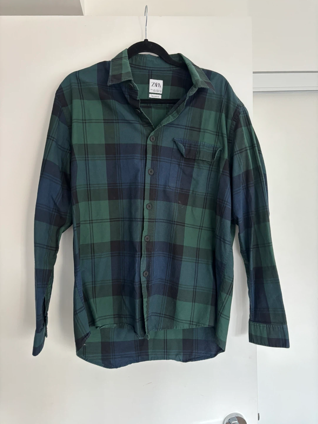 ZARA Plaid Flannel Shirt - Green/Blue