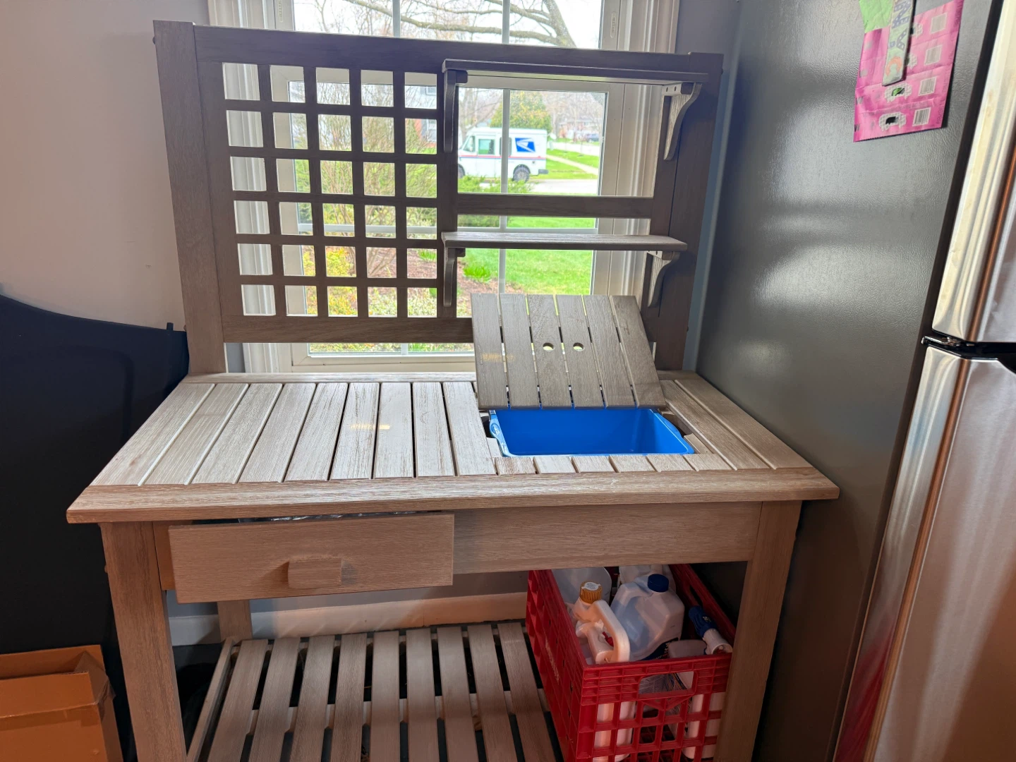 Wooden garden / potting bench - photo 2