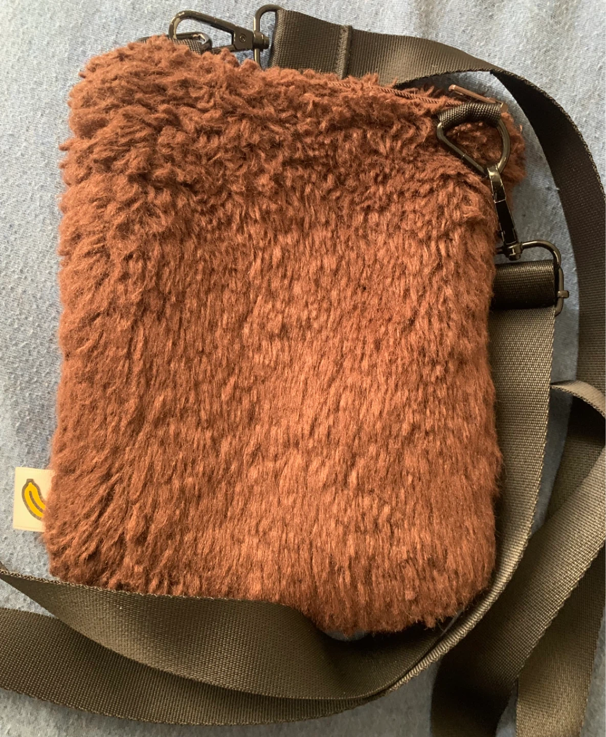 BAPE BROWN FAUX-FUR BABY MILO PHONE POUCH - photo 2