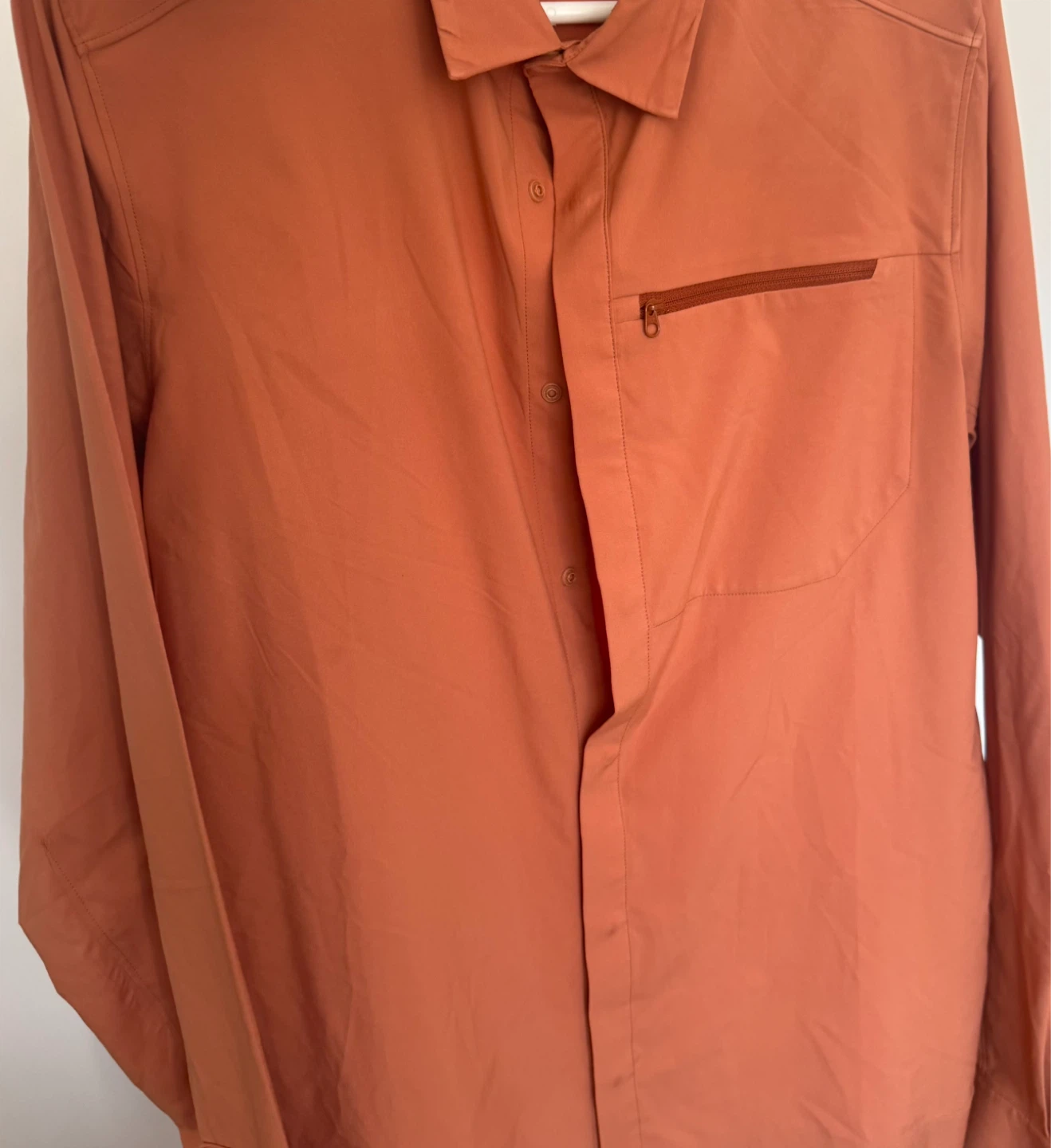 Arc'teryx Skyline LS shirt in Orange with Zipper Pocket
