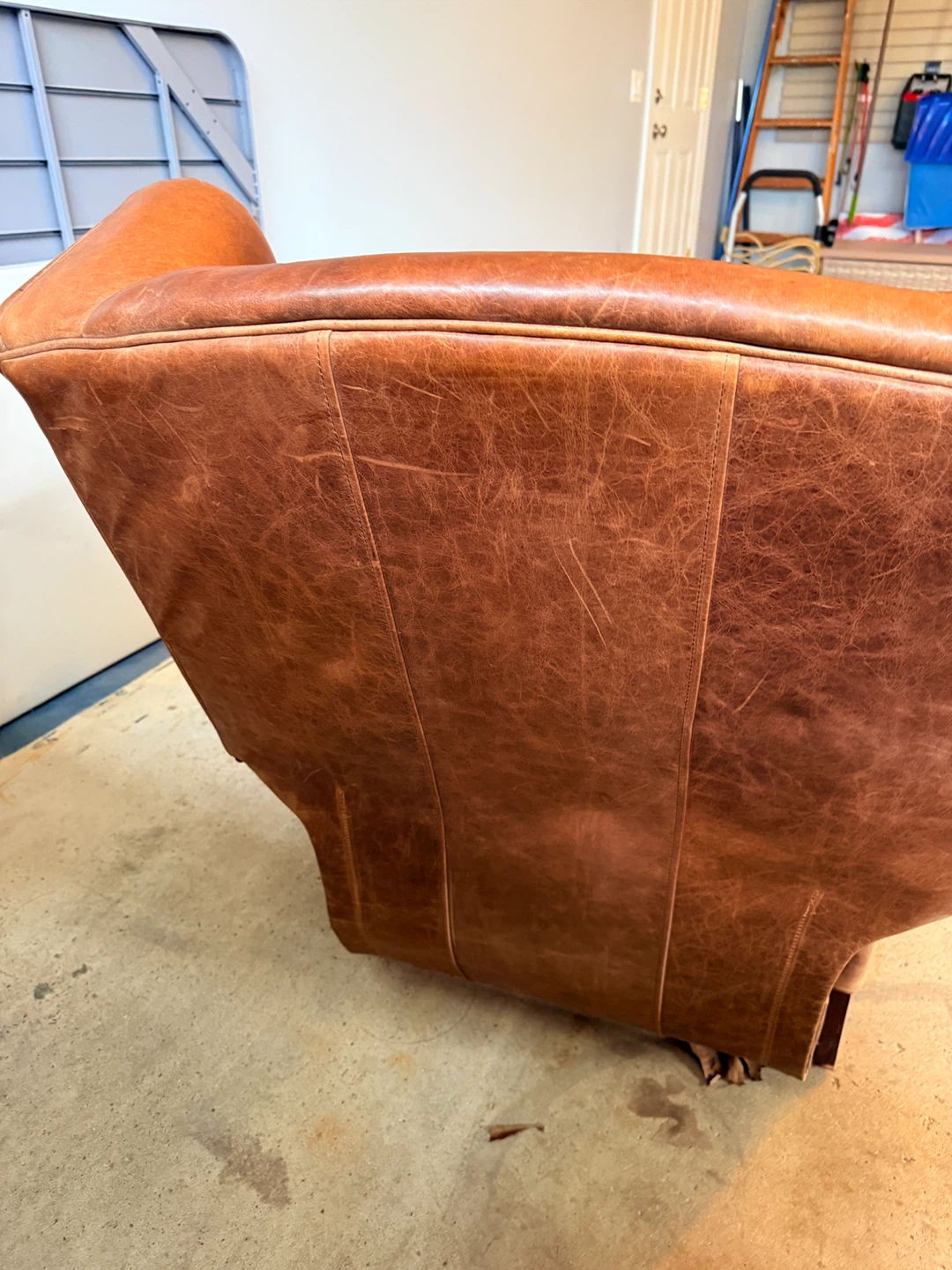 Brown Leather Wingback Recliner Chair - photo 3