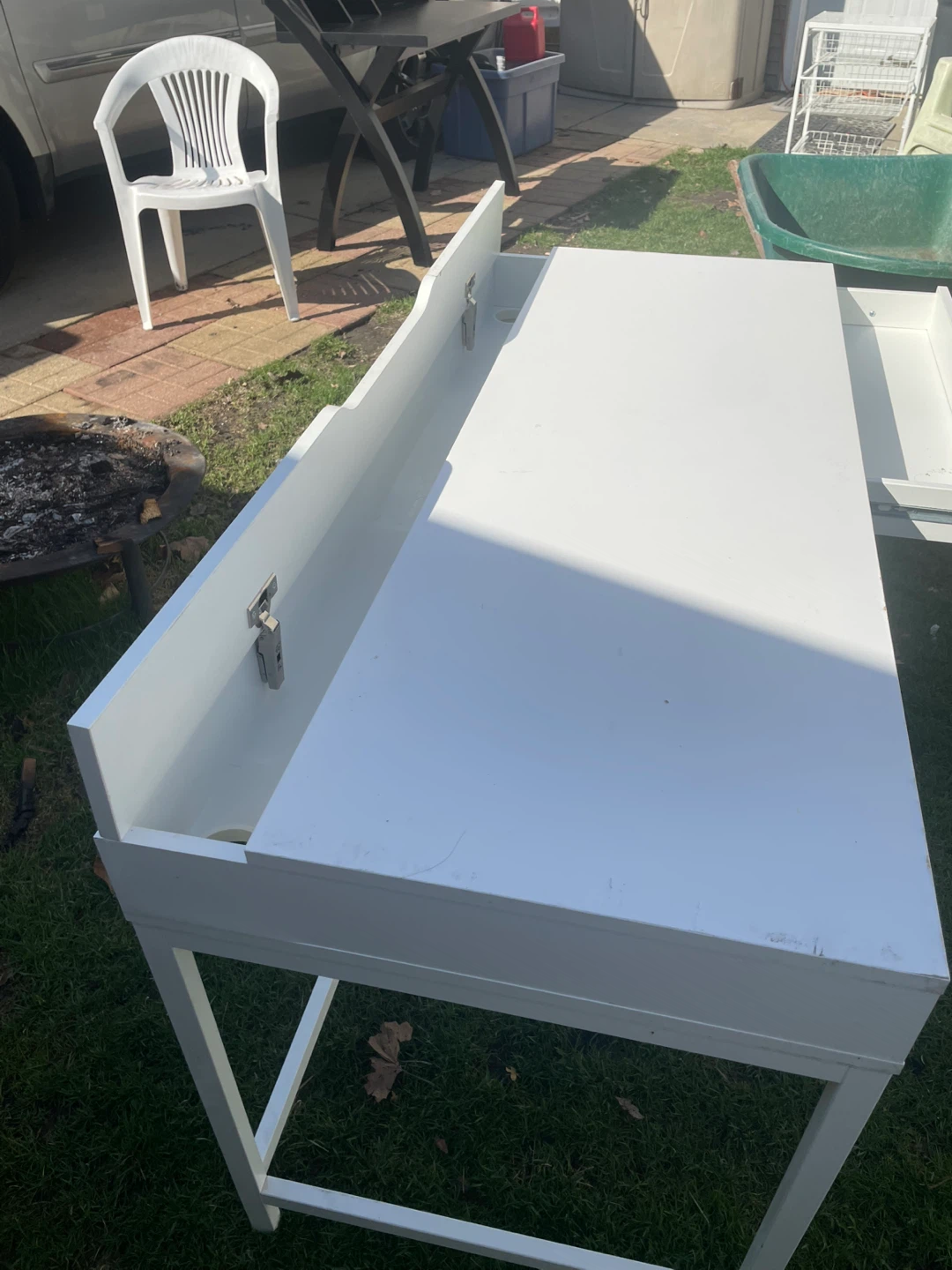 White Desk with Drawers - photo 2