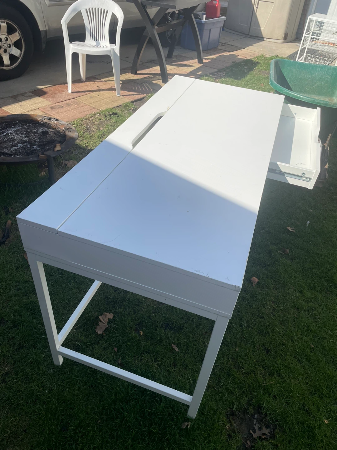 White Desk with Drawers