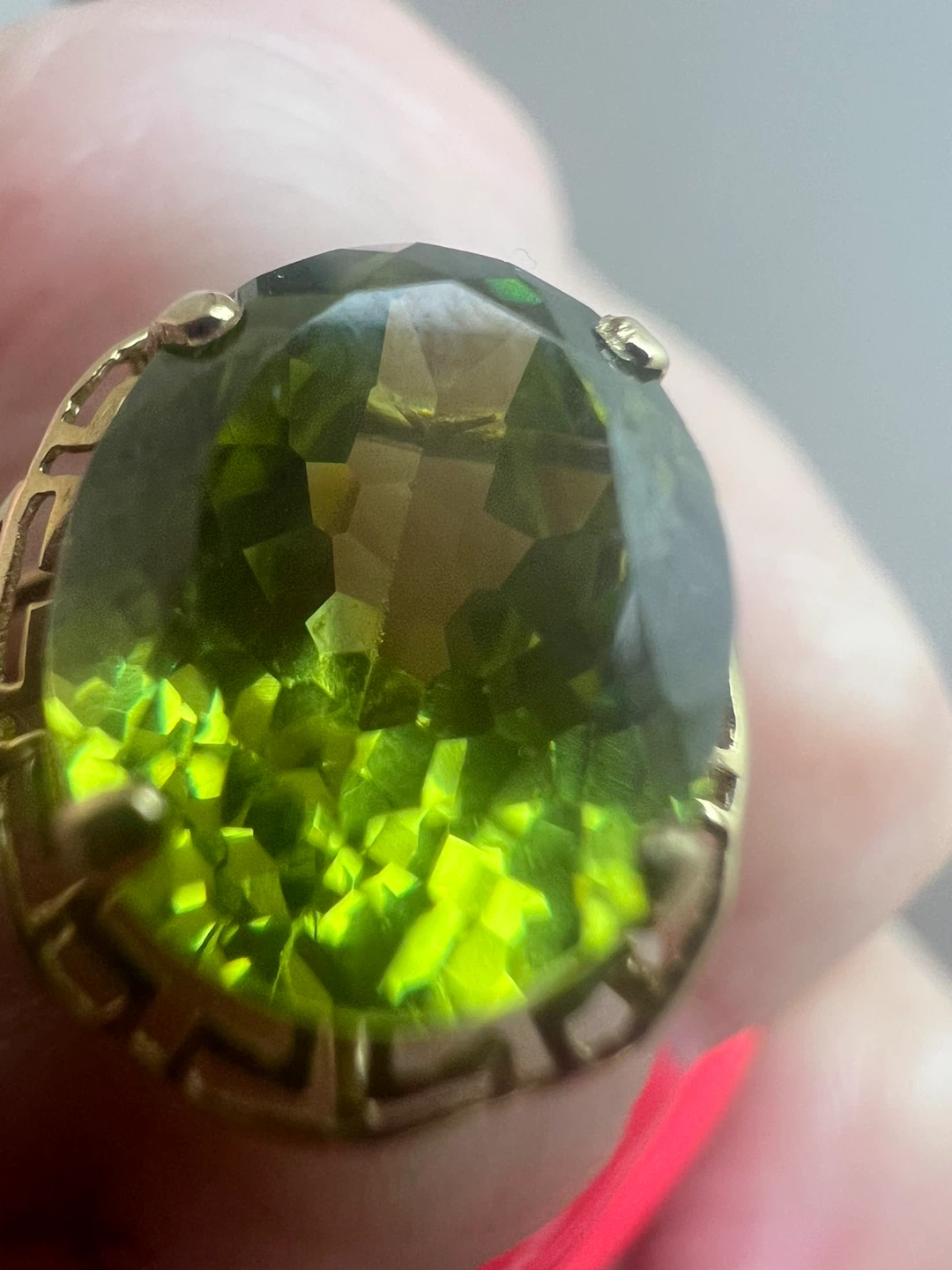14K Gold Peridot Ring