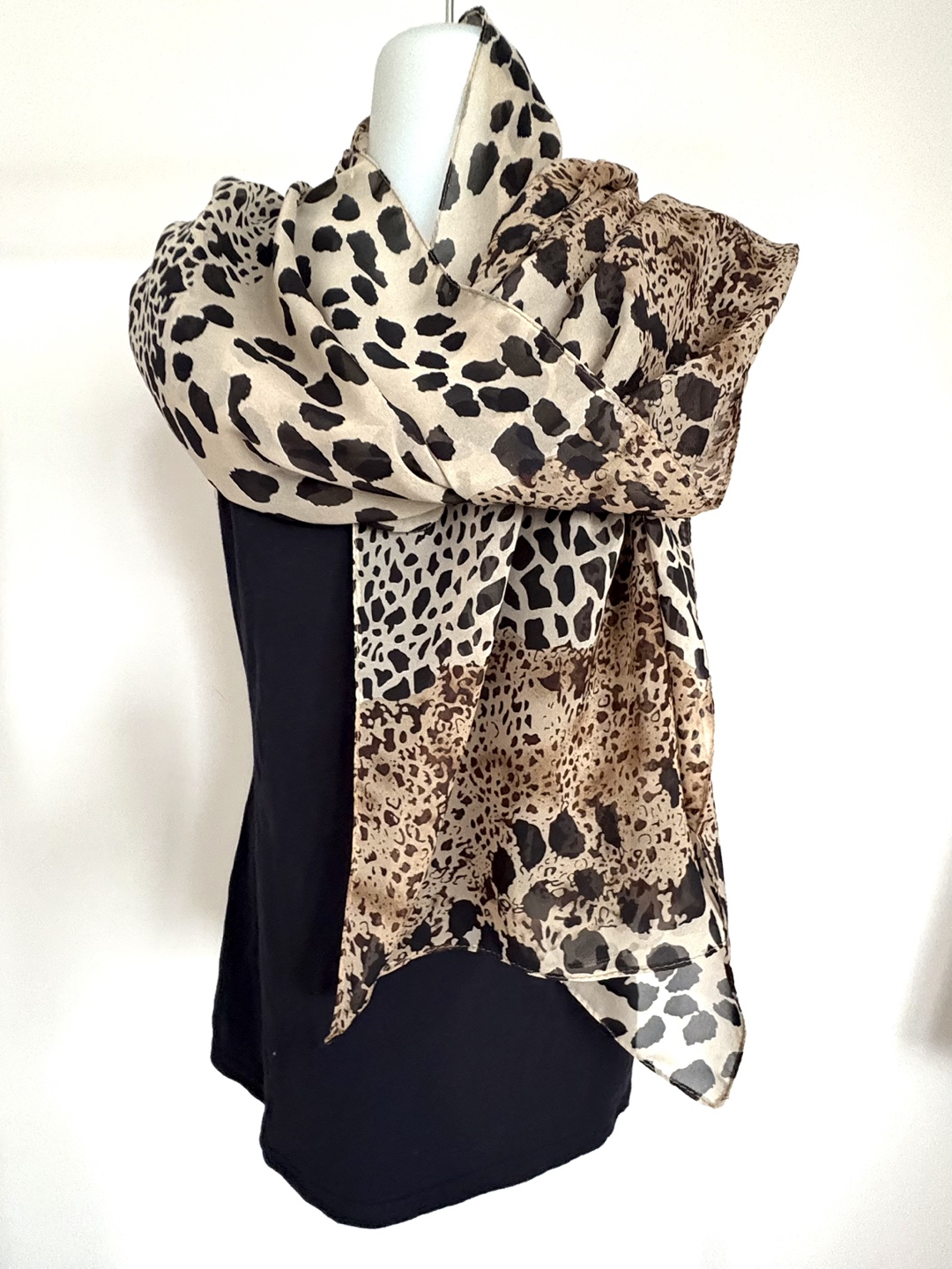 Leopard Print Sheer Long Scarf - photo 4