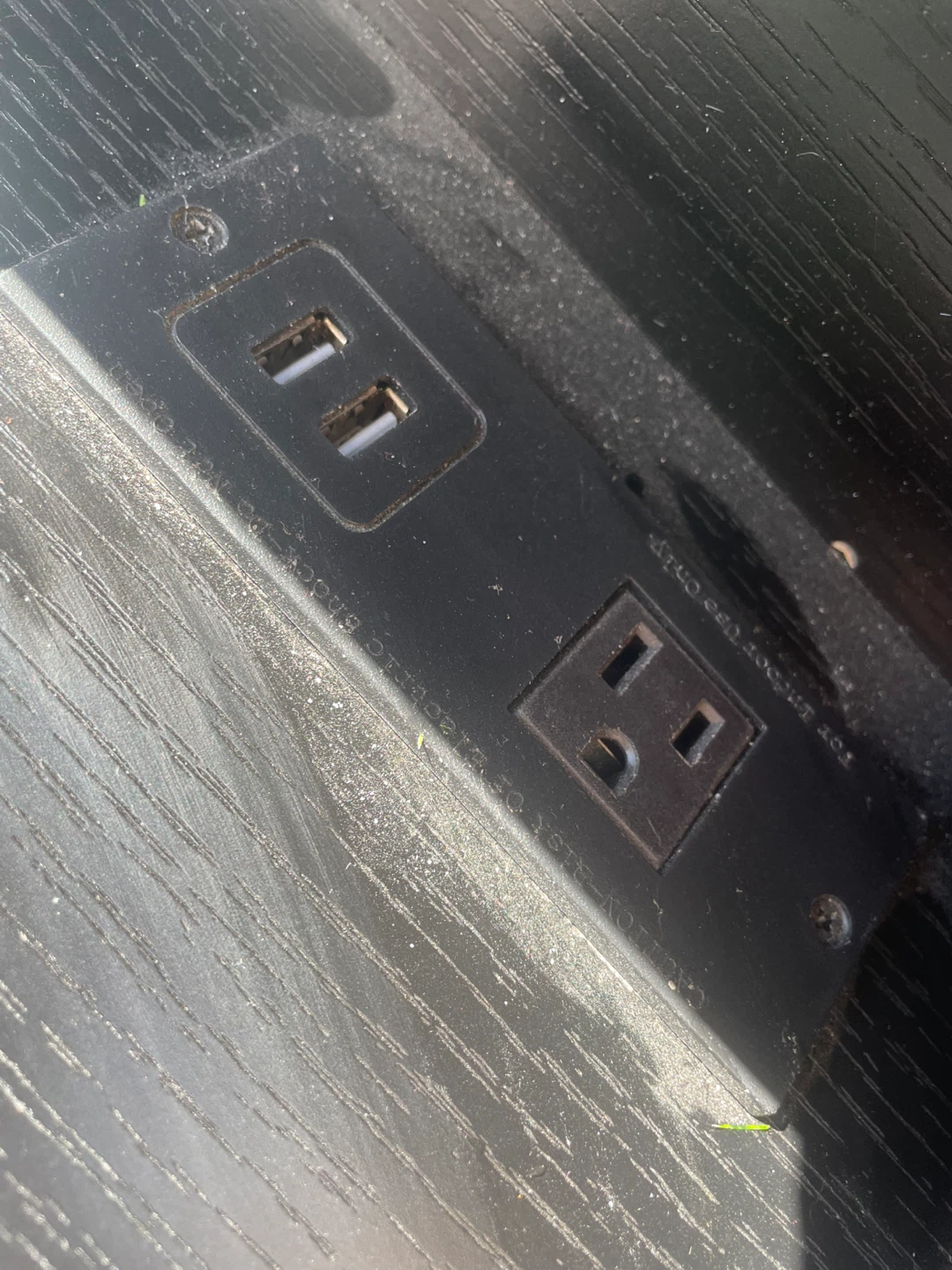 Black Writing Desk with Built-in Outlet and USB Ports - photo 2