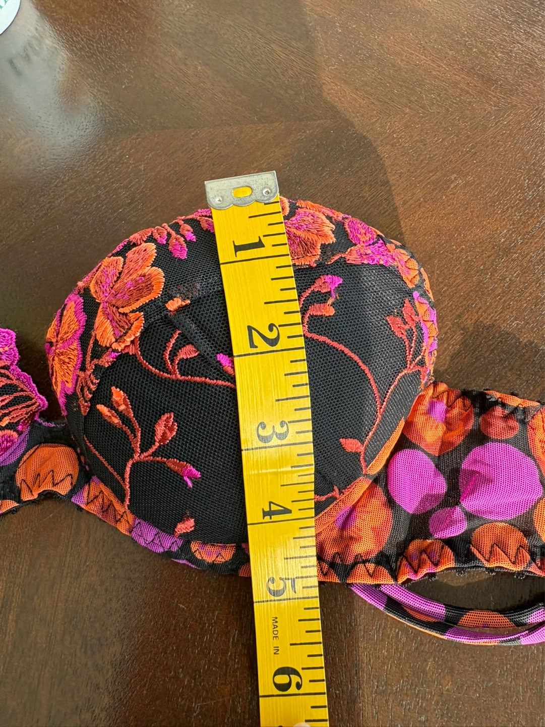 Aubade Black Bra with Orange & Purple Floral Embroidery - photo 4