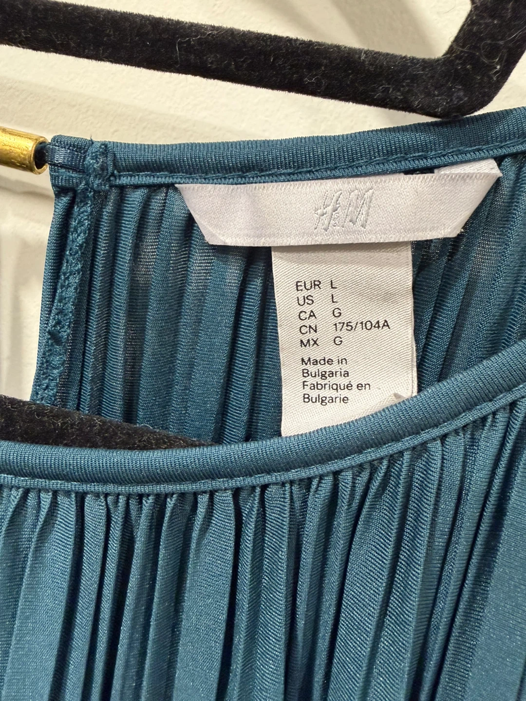 H&M Pleated Midi Dress - Teal - Size L - photo 3